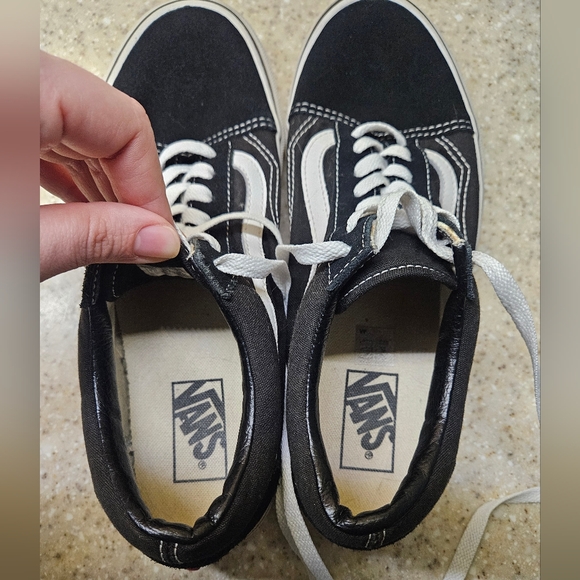 Vans Old Skool Black and White Sneakers, Size 9½ - Picture 4 of 9